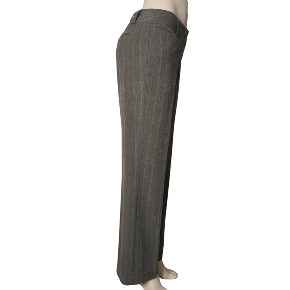 Julie Mitchell Urban Collection Brown and Burgundy Striped Dress Pant Size 8. - Picture 5 of 11